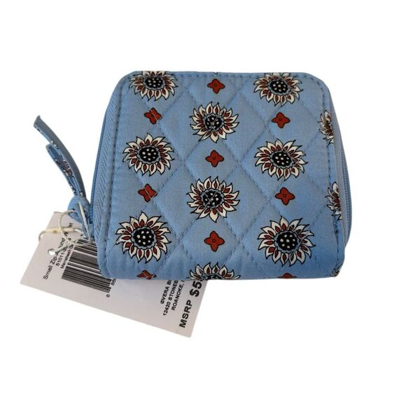 Vera Bradley Quilted Blue Wallet with Floral Design - Picture 1 of 6